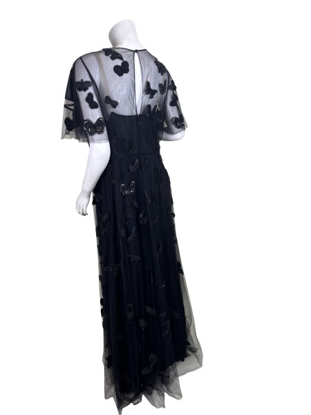 Valentino DC Comics Papillon Noir Embroidered Tulle Gown