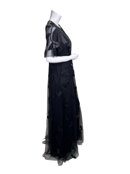 Valentino DC Comics Papillon Noir Embroidered Tulle Gown
