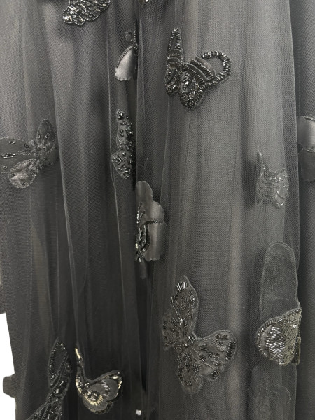 Valentino DC Comics Papillon Noir Embroidered Tulle Gown