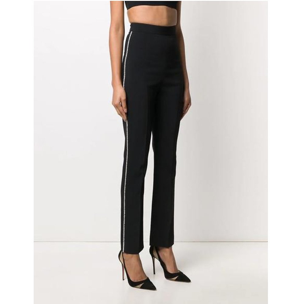 David Koma Crystal-Embellished Tapered Trousers