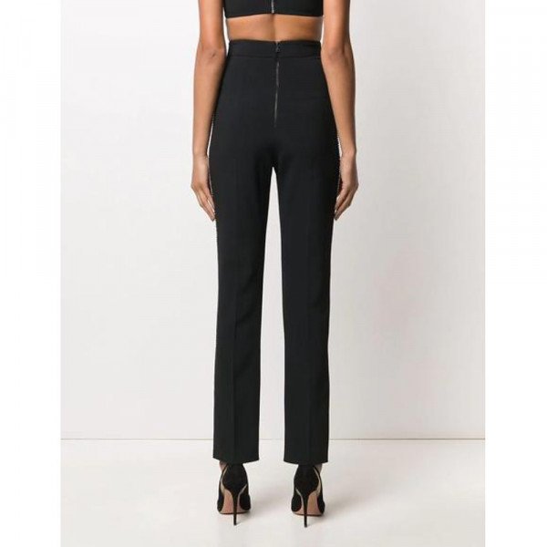 David Koma Crystal-Embellished Tapered Trousers