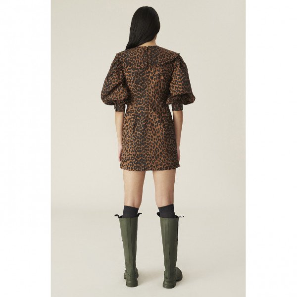 Ganni printed cotton poplin mini dress outlet