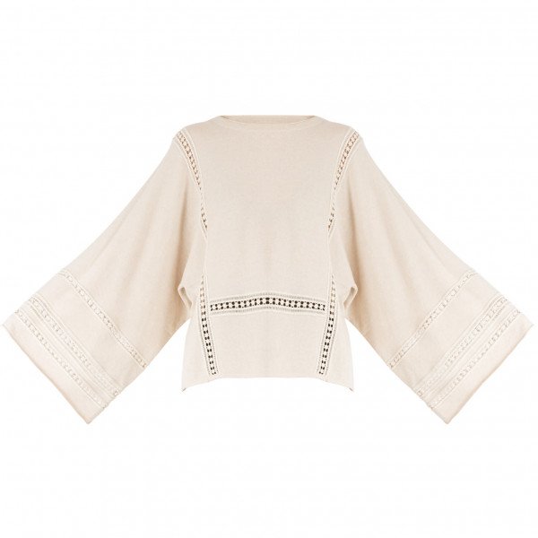 Chloé Guipure Lace-Trimmed Sweater
