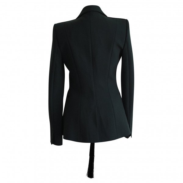 Amanda Wakeley Blazer With Satin Lapels And Fringe Belt