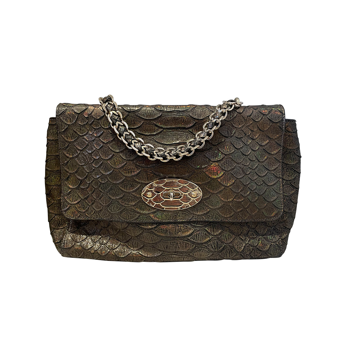 Mulberry Embossed Metallic Leather Bag