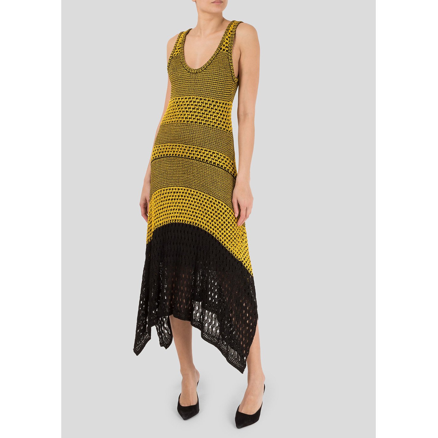 Proenza Schouler Sleeveless Bi-Colour Crochet Dress