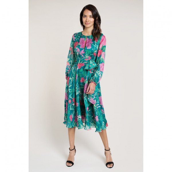 Beulah Nandita Green Floral Dress
