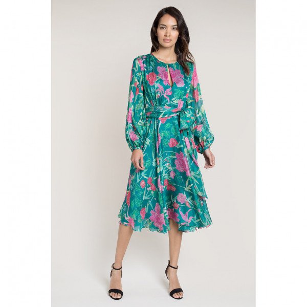 Beulah Nandita Green Floral Dress