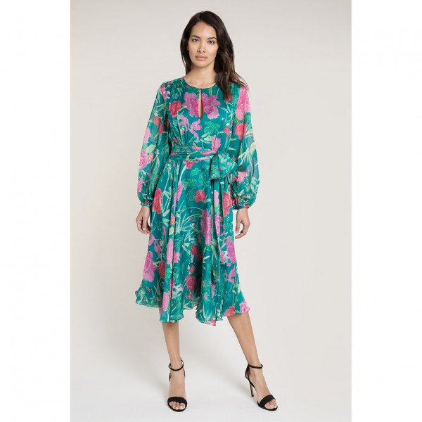 Beulah Nandita Green Floral Dress