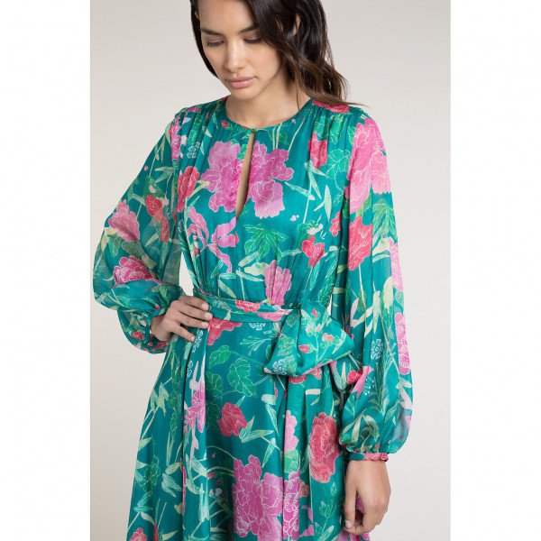 Beulah Nandita Green Floral Dress