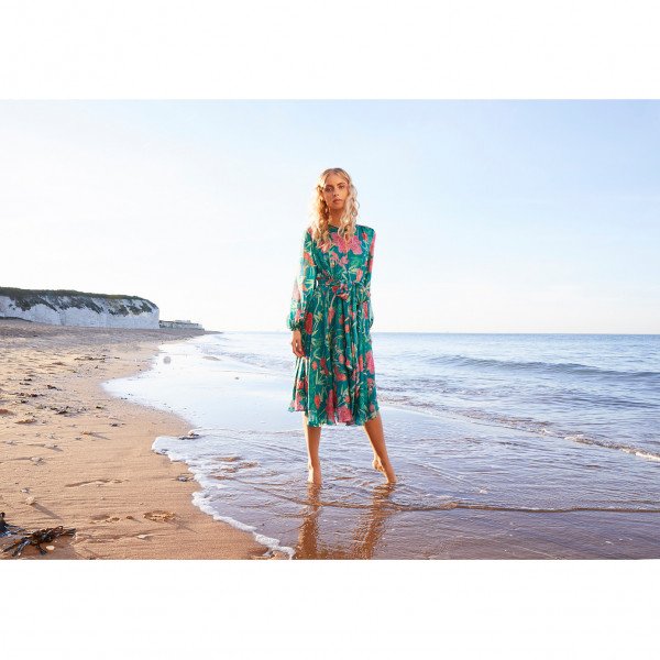 Beulah Nandita Green Floral Dress