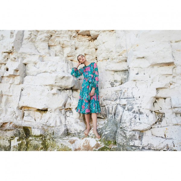 Beulah Nandita Green Floral Dress