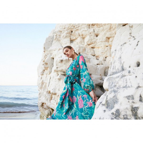Beulah Nandita Green Floral Dress