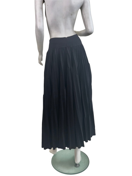 Alaïa Pleated Knit Skirt in Black