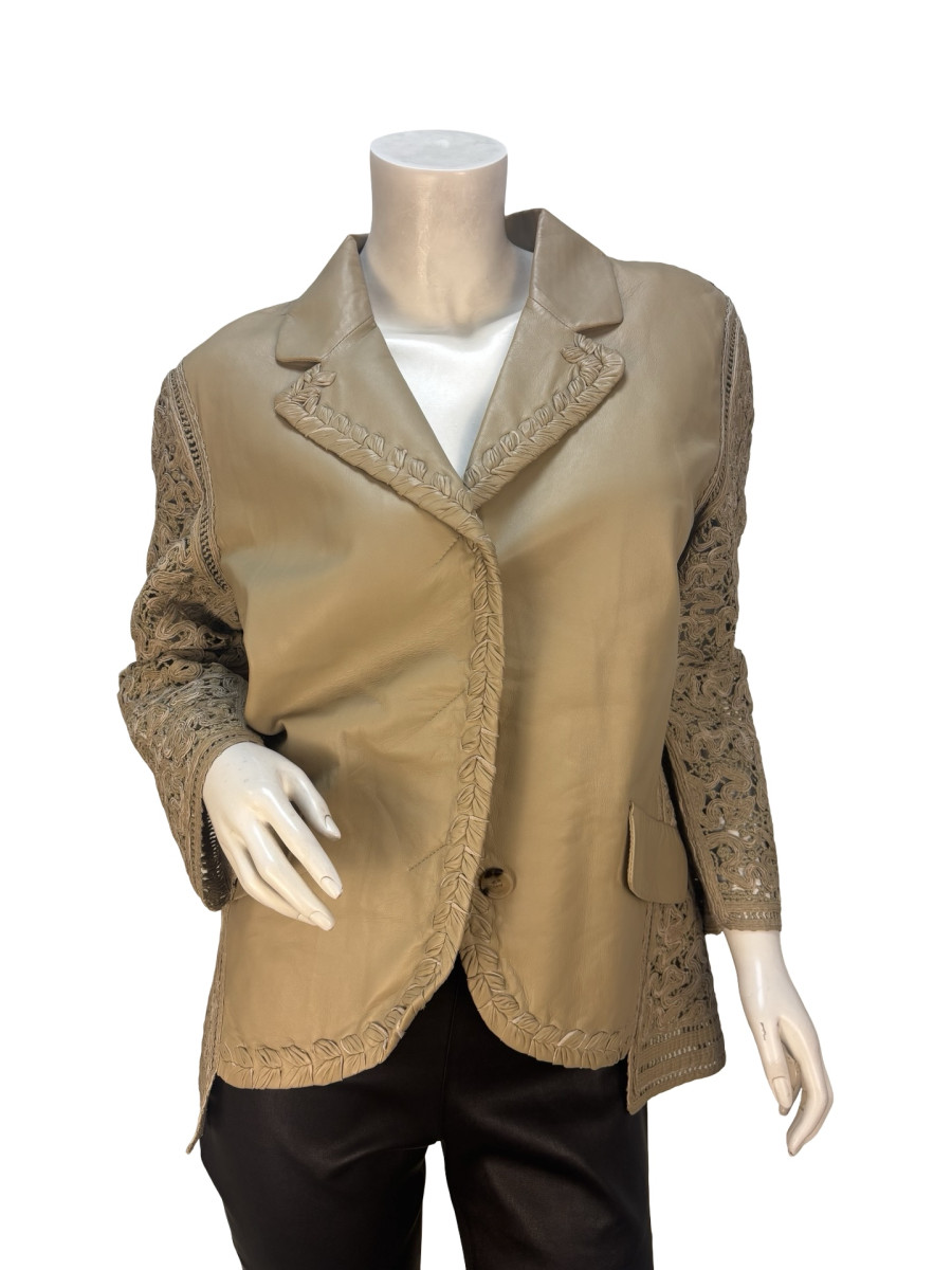 Ermanno Scervino Leather & Lace Jacket