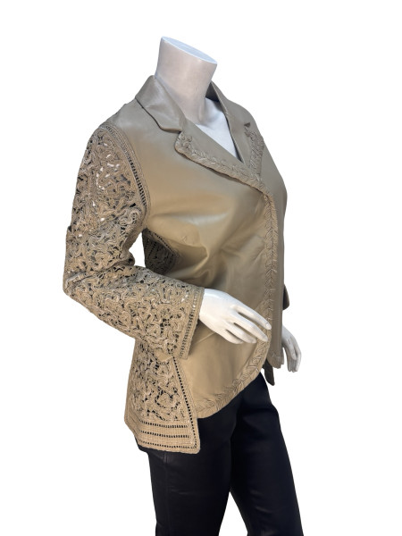 Ermanno Scervino Leather & Lace Jacket