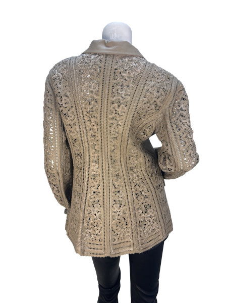 Ermanno Scervino Leather & Lace Jacket