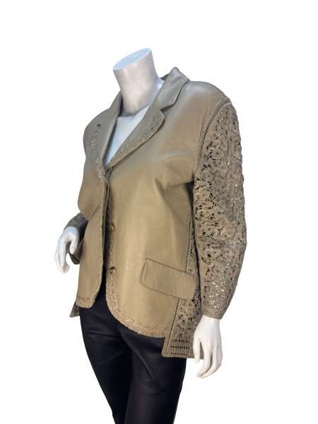 Ermanno Scervino Leather & Lace Jacket