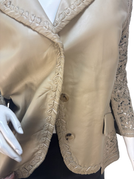 Ermanno Scervino Leather & Lace Jacket