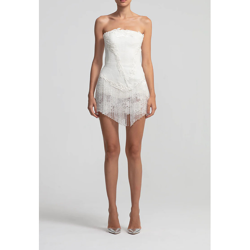 Barrus London Hidden Lace Strapless Mini Dress