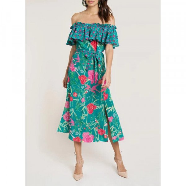 Beulah Aasha Off-The-Shoulder Dress