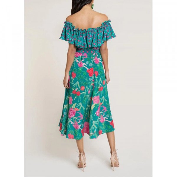 Beulah Aasha Off-The-Shoulder Dress