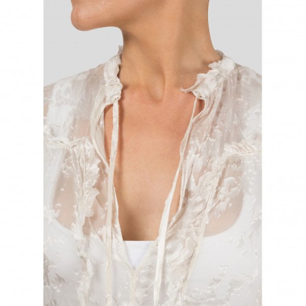 Balenciaga Sheer Ruffle Blouse
