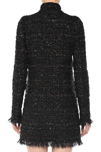 Giambattista Valli Bouclé coat with multicolor sequins