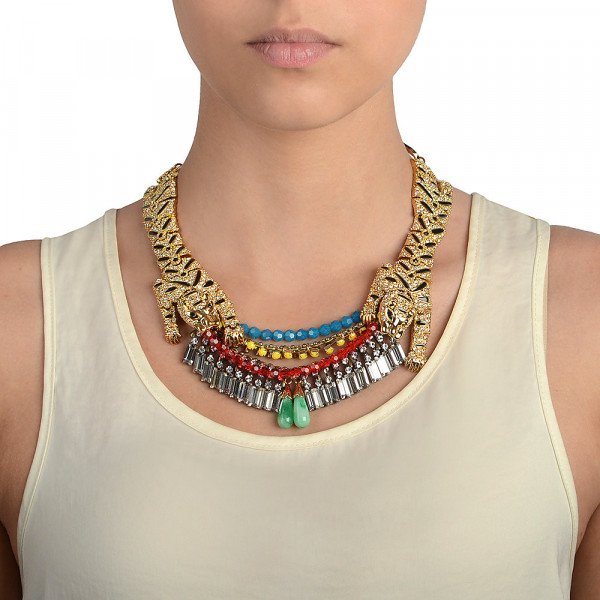 Venna Tiger Teardrop Necklace
