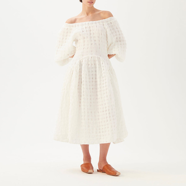 Rejina Pyo Katya Linen Blend Seersucker Voile Dress
