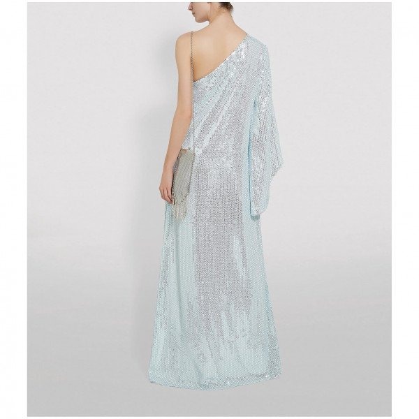 Halpern Asymmetric Sequin Dress