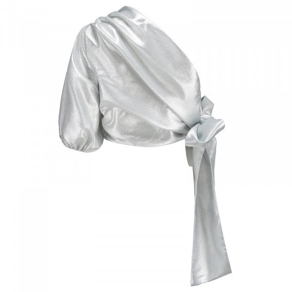 Paper London Milos One Shoulder Metallic Blouse