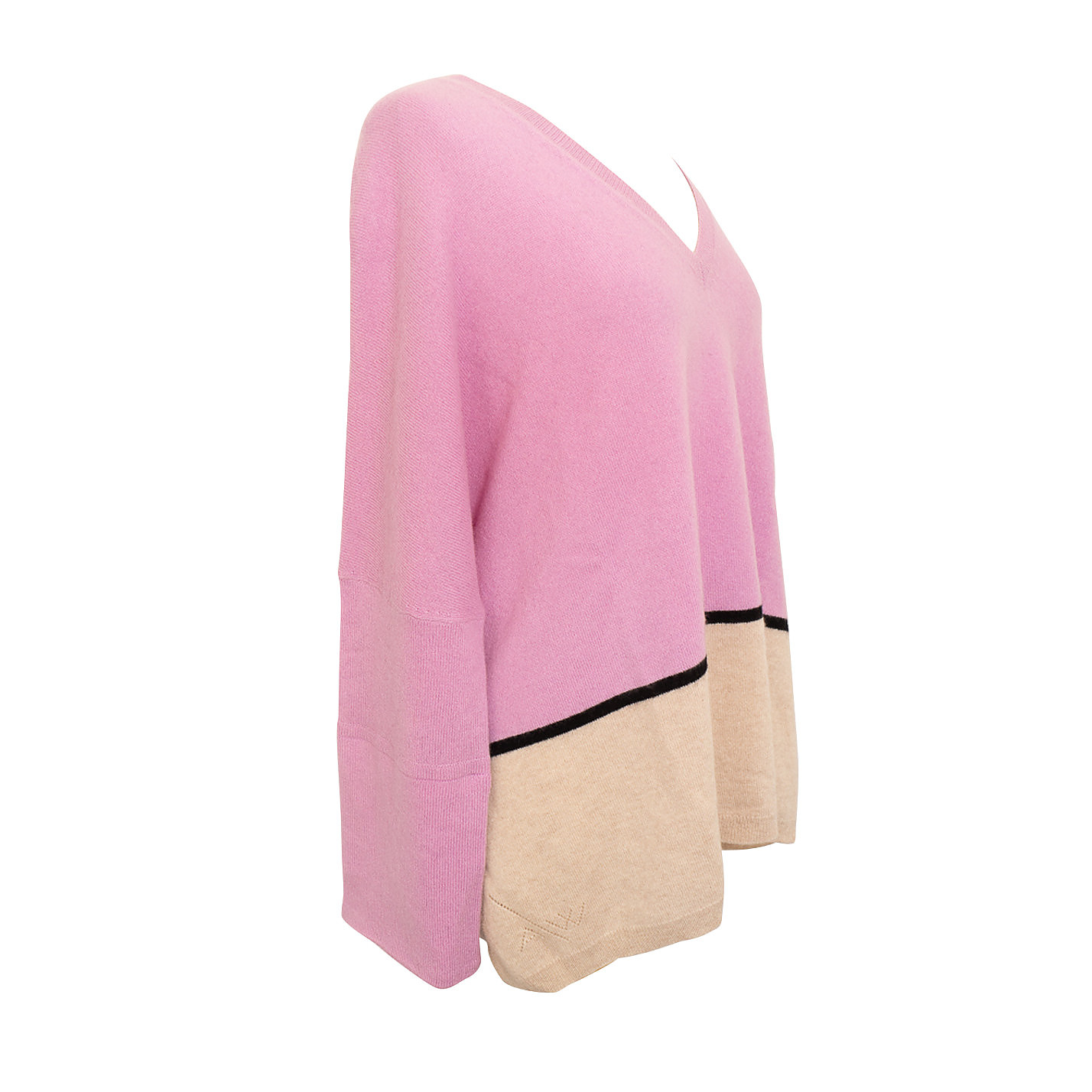 Amanda Wakeley Colour Block Cashmere V-Neck Sweater