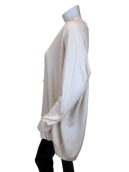 Givenchy V-Neck Pearl-Trim Wool-Cashmere Sweater