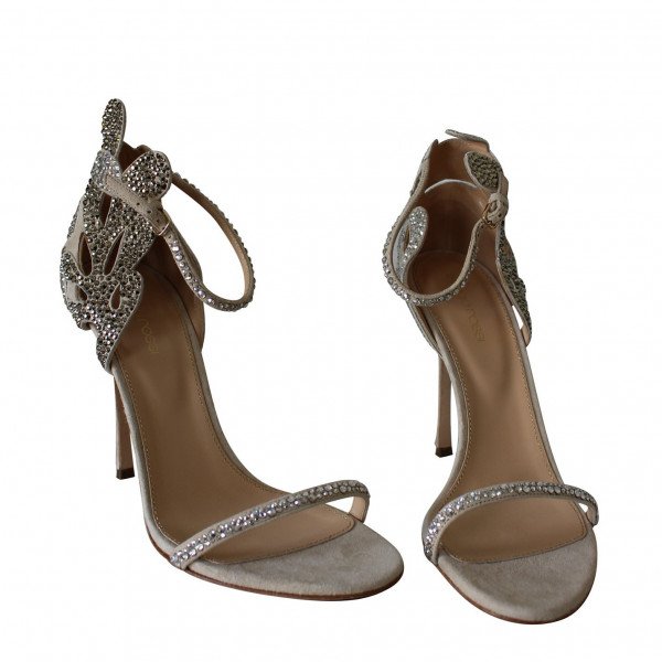 Sergio Rossi Matisse Swarovski Crystal Suede Sandals