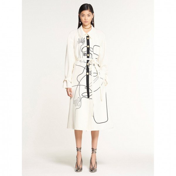 PORTS 1961 Face Print Single-Breasted Coat