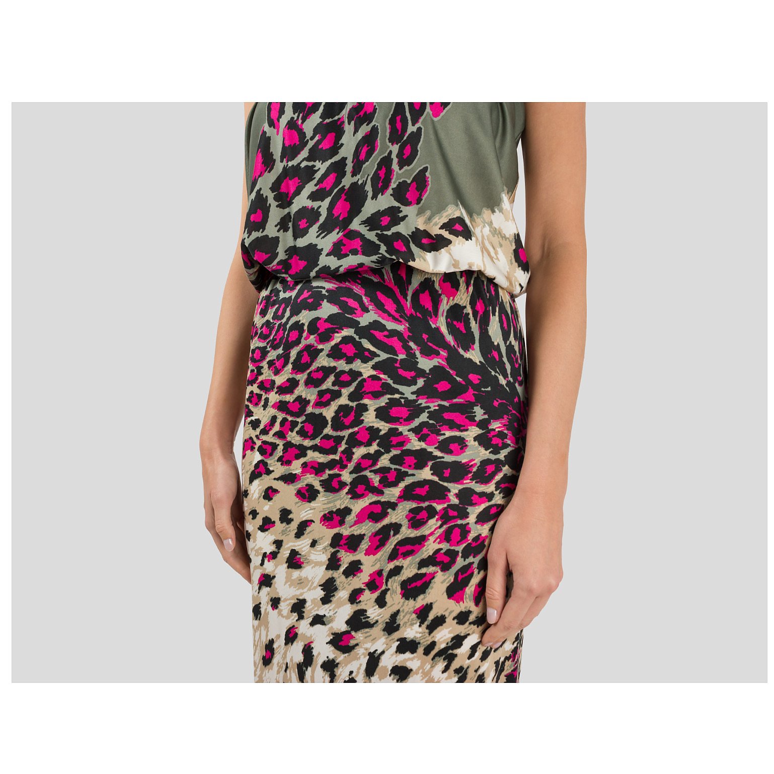 Tibi Strapless Animal Print Maxi Dress