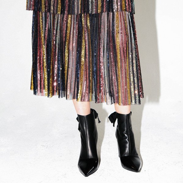 Self-Portrait Sequin Stripe Midi Dress