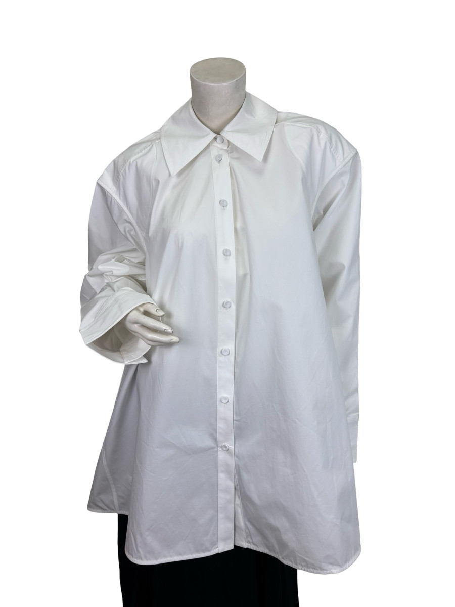 Jil Sander Oversized White Cotton Shirt Dress
