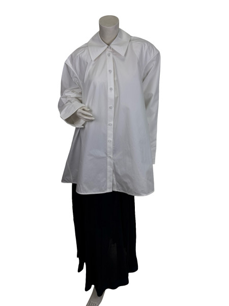 Jil Sander Oversized White Cotton Shirt Dress