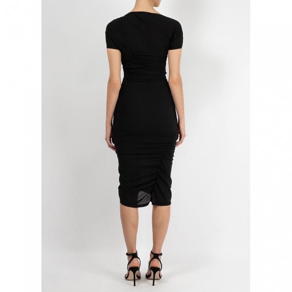 Balenciaga Ruched Silk Midi Dress