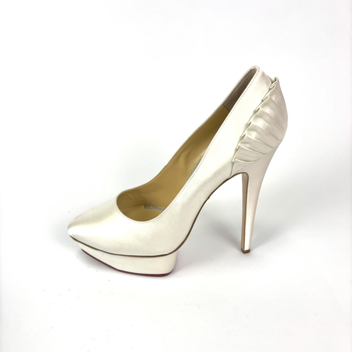 Charlotte Olympia Pearl Satin Blake Pleated Pumps