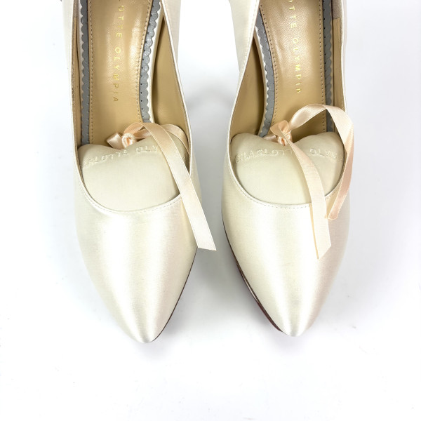 Charlotte Olympia Pearl Satin Blake Pleated Pumps