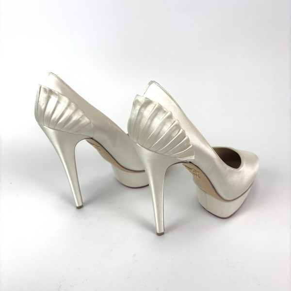 Charlotte Olympia Pearl Satin Blake Pleated Pumps