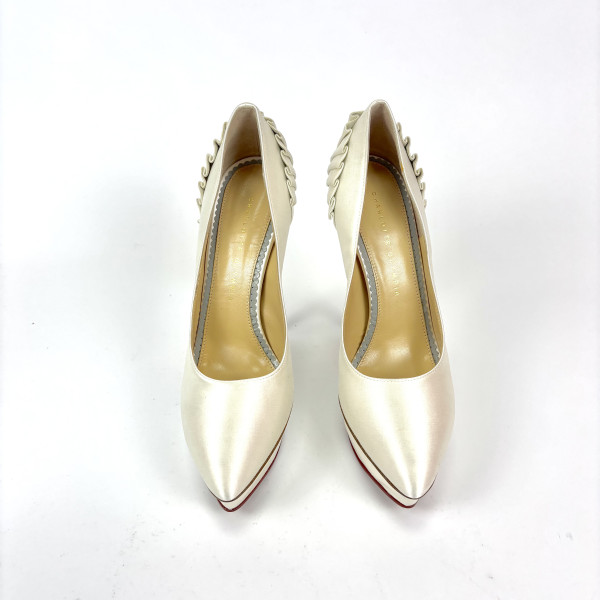 Charlotte Olympia Pearl Satin Blake Pleated Pumps