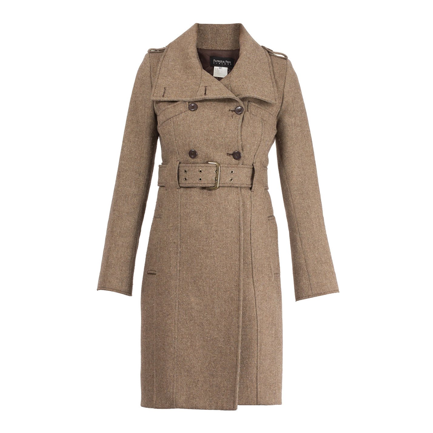 Patrizia Pepe Double Breasted Wool-Blend Coat