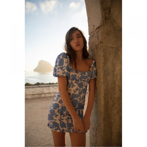 De La Vali Koko Floral-Print Satin Mini Dress