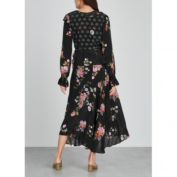 Preen Line Floral Print Midi Wrap Dress