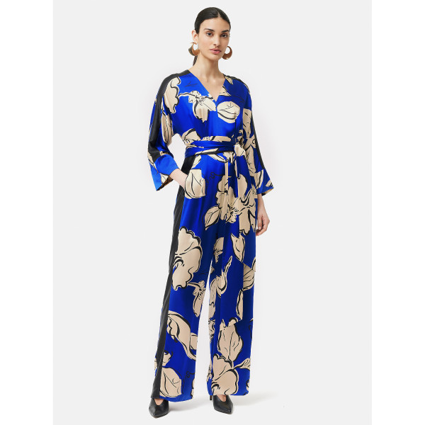 Jigsaw lime leaf top silk wrap dress