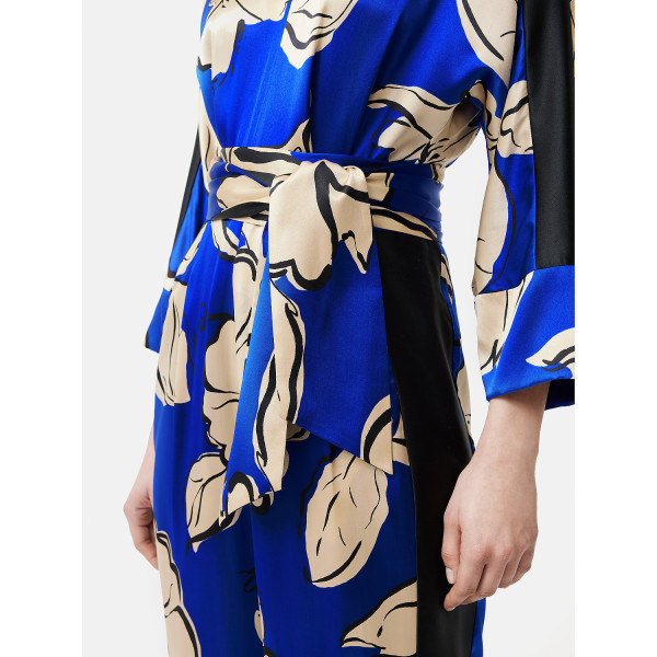 Rent Buy Jigsaw Leaf Outline Silk Jumpsuit MY WARDROBE HQ
